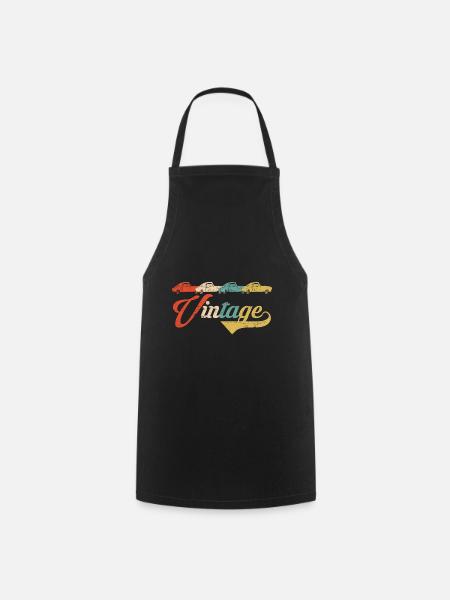 Auto vintage car retro vintage - Cooking Apron - black