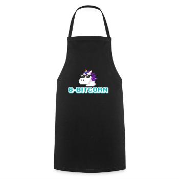 Ordinateur de jeu licorne 8 bits - Tablier de cuisine - noir - Devant - AI Model Male 185 dark (185cm)