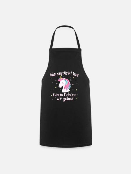 Einhorn Einhörner Mädchen Spruch Kinder Geschenk - Kochschürze - Schwarz
