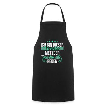 Metzger Fleischerin Metzgerin Metzgerei Spruch - Kochschürze - Schwarz - Vorne - AI Model Male 185 dark (185cm)