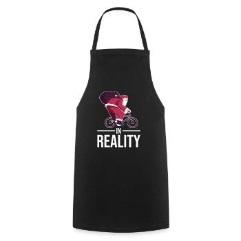 Santa Claus Christmas Bike Funny Saying - Cooking Apron - black - Front - AI Model Male 185 dark (185cm)
