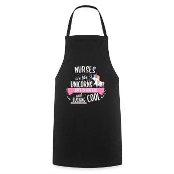 Nurse Nursing Job Work Unicorn Saying Quote - Cooking Apron - black - Front - AI Model Male 185 dark (185cm)