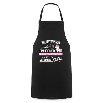 Bauleiter Bauleiterin Bauarbeiter Beruf Spruch - Kochschürze - Schwarz - Vorne - AI Model Male 185 dark (185cm)