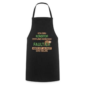 Konditor Konditorei Kuchen Torte Beruf Spruch - Kochschürze - Schwarz - Vorne - AI Model Male 185 dark (185cm)