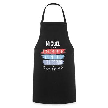 L homme le mythe la légende Miguel copie - Tablier de cuisine - noir - Devant - AI Model Male 185 dark (185cm)