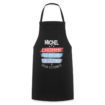 Michel l'homme le mythe la légende - Tablier de cuisine - noir - Devant - AI Model Male 185 dark (185cm)