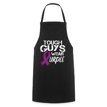 Tough Guys Wear Purple - Cooking Apron - black - Front - AI Model Male 185 dark (185cm)