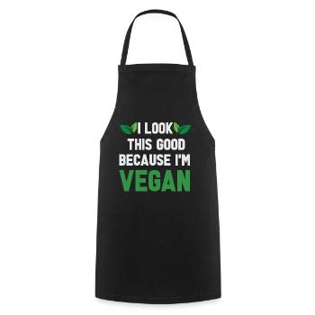Vegan Fleischlos Tierlieb & Veganer - Kochschürze - Schwarz - Vorne - AI Model Male 185 dark (185cm)