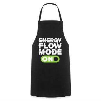 Energy Flow Mode On | Reiki practitioner - Kochschürze - Schwarz - Vorne - AI Model Male 185 dark (185cm)