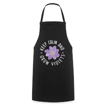 Keep calm and grow violets - Cooking Apron - black - Front - AI Model Male 185 dark (185cm)