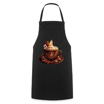 Hot Chocolate Mug I Chocolate Lover I Hot - Kochschürze - Schwarz - Vorne - AI Model Male 185 dark (185cm)