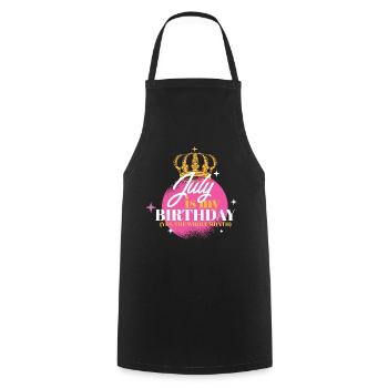 Juillet est mon anniversaire Oui Tout le mois Né en - Tablier de cuisine - noir - Devant - AI Model Male 185 dark (185cm)