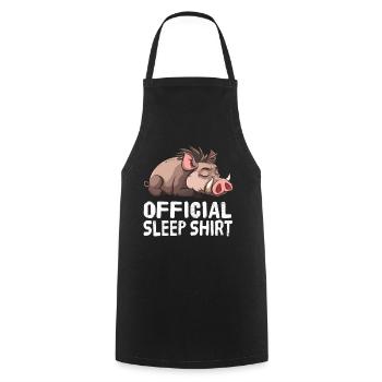 Official Warthog Sleep Shirt - Cooking Apron - black - Front - AI Model Male 185 dark (185cm)