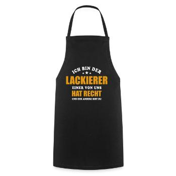 Ich bin der Lackierer - einer von uns hat Recht - Kochschürze - Schwarz - Vorne - AI Model Male 185 dark (185cm)