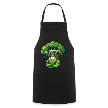 Cool Broccoli Sunglasses Gangster Vegetables - Cooking Apron - black - Front - AI Model Male 185 dark (185cm)