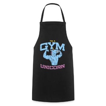 Gym Licorne - Tablier de cuisine - noir - Devant - AI Model Male 185 dark (185cm)