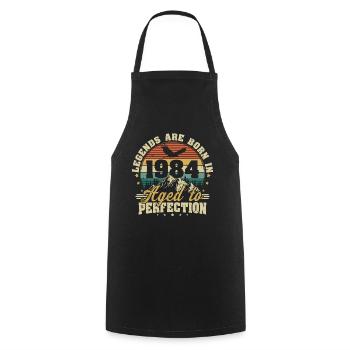 1984 Vintage Born légendes cadeau d’anniversaire - Tablier de cuisine - noir - Devant - AI Model Male 185 dark (185cm)