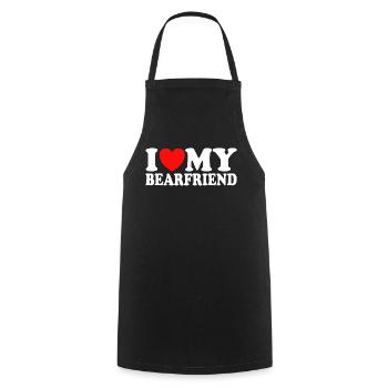 J'Aime Mon Petit Ami Ours - Tablier de cuisine - noir - Devant - AI Model Male 185 dark (185cm)
