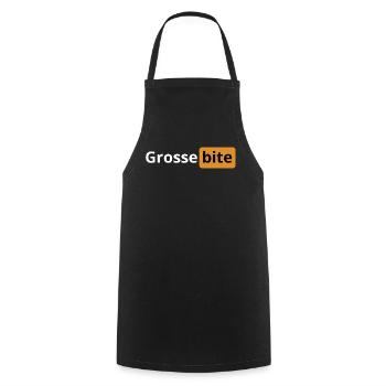 Grosse bite | logo porno | cadeau beauf - Tablier de cuisine - noir - Devant - AI Model Male 185 dark (185cm)