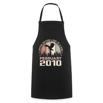 Incomparable since February 2010, 14th Anniversary - Cooking Apron - black - Front - AI Model Male 185 dark (185cm)