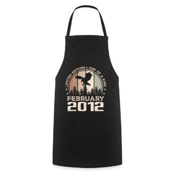 Incomparable since February 2012, 12th Anniversary - Cooking Apron - black - Front - AI Model Male 185 dark (185cm)