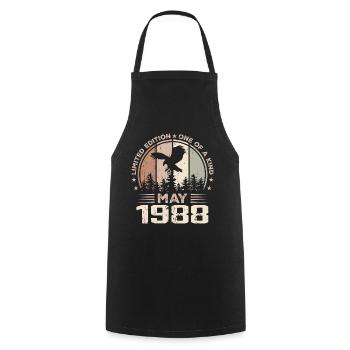 Incomparable since May 1988, 36th Anniversary - Cooking Apron - black - Front - AI Model Male 185 dark (185cm)