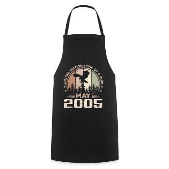 Incomparable since May 2005, 19th Anniversary - Cooking Apron - black - Front - AI Model Male 185 dark (185cm)