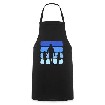 Father and Two Daughters Vintage Dad 2 Girls - Cooking Apron - black - Front - AI Model Male 185 dark (185cm)