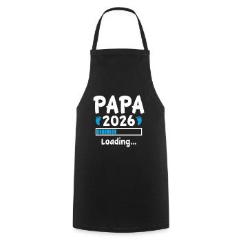Papa Geschenk für werdende Vater Papa 2026 Loading - Kochschürze - Schwarz - Vorne - AI Model Male 185 dark (185cm)