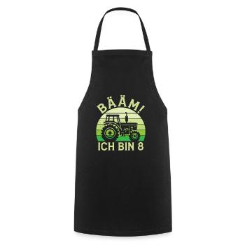 Ich bin 8 Jahre Drei Junge 8. Geburtstag Traktor - Kochschürze - Schwarz - Vorne - AI Model Male 185 dark (185cm)