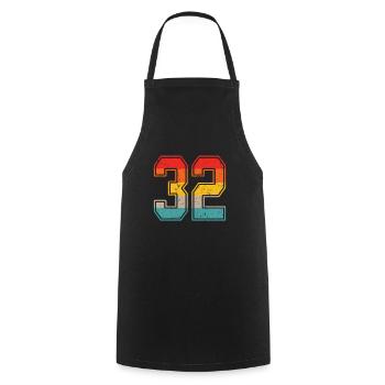 32 Years Retro Jersey Number 32 T-shirt Number 32 - Cooking Apron - black - Front - AI Model Male 185 dark (185cm)