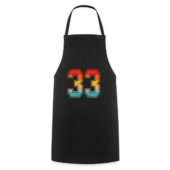 33 Years Retro Jersey Number 33 T-shirt Number 33 - Cooking Apron - black - Front - AI Model Male 185 dark (185cm)
