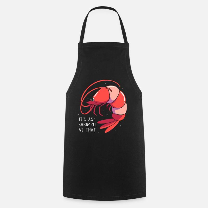 Shrimp Languste Meeresfrüchte Krabbe - Kochschürze - Schwarz