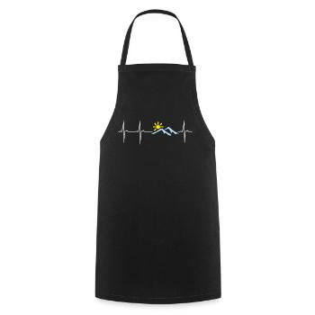 mon cœur bat pour les montagnes - Tablier de cuisine - noir - Devant - AI Model Male 185 dark (185cm)