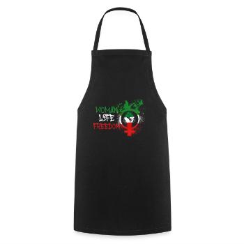 Women Life Freedom,Freedom,Iran,Butterflies - Cooking Apron - black - Front - AI Model Male 185 dark (185cm)
