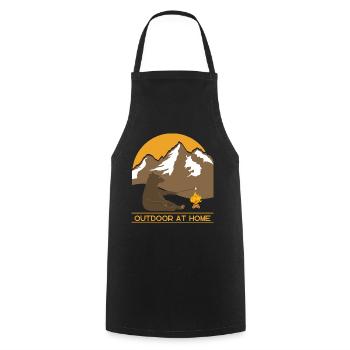 OUTDOOR Bear - Camping - Mountains - Hiking - Cooking Apron - black - Front - AI Model Male 185 dark (185cm)