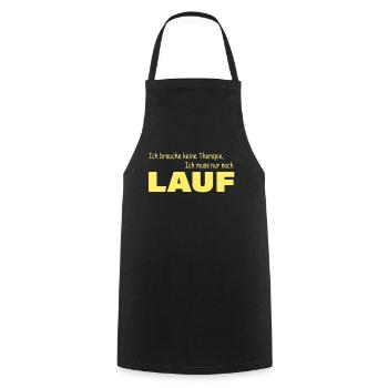 Therapie LAUF - Kochschürze - Schwarz - Vorne - AI Model Male 185 dark (185cm)