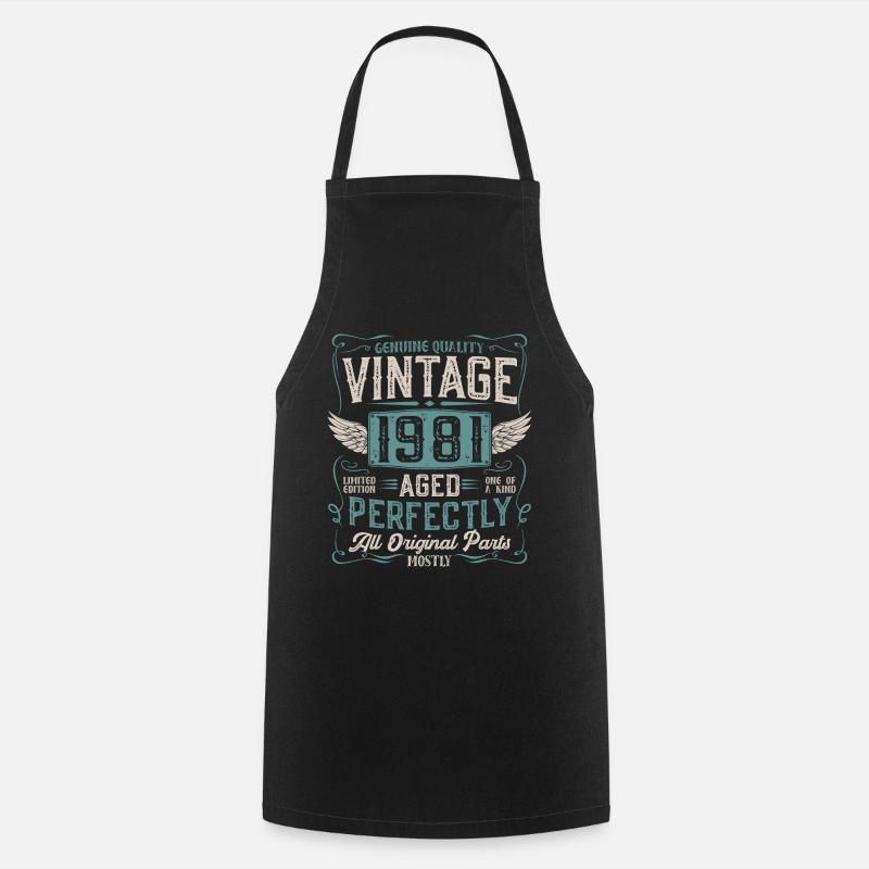 Millésime 1981 né vintage anniversaire cadeau - Tablier de cuisine - noir