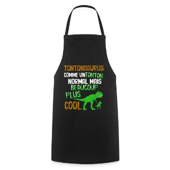 Tonton Et Neveux Humour Dinosaure - Tablier de cuisine - noir - Devant - AI Model Male 185 dark (185cm)