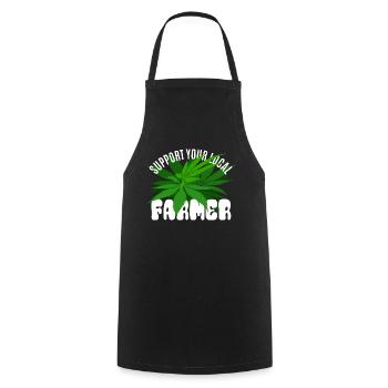 Support your local Farmer - Hanf - Kochschürze - Schwarz - Vorne - AI Model Male 185 dark (185cm)