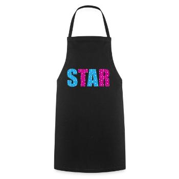 Star Stars | Colors changeable - Cooking Apron - black - Front - AI Model Male 185 dark (185cm)