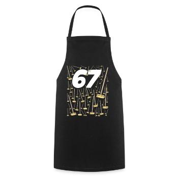 67 Balais Cadeau Drôle Anniversaire Homme Ou Femme - Tablier de cuisine - noir - Devant - AI Model Male 185 dark (185cm)