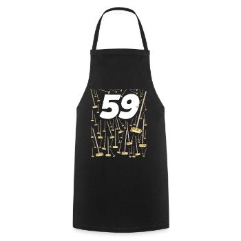 59 birthday brooms 59 years old man and woman - Cooking Apron - black - Front - AI Model Male 185 dark (185cm)