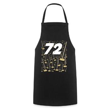 72 brooms Birthday Grandpa and Grandma Humor - Cooking Apron - black - Front - AI Model Male 185 dark (185cm)