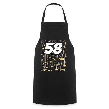 58 Besen Geburtstagsgeschenk 58 Jahre - Kochschürze - Schwarz - Vorne - AI Model Male 185 dark (185cm)