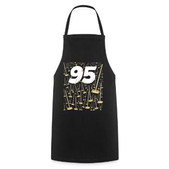 95 brooms Birthday humor mom and dad - Cooking Apron - black - Front - AI Model Male 185 dark (185cm)