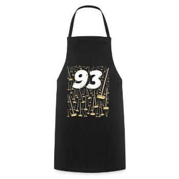 93 birthday brooms Grandpa or Grandma - Cooking Apron - black - Front - AI Model Male 185 dark (185cm)