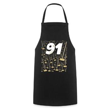91 brooms birthday gift idea - Cooking Apron - black - Front - AI Model Male 185 dark (185cm)