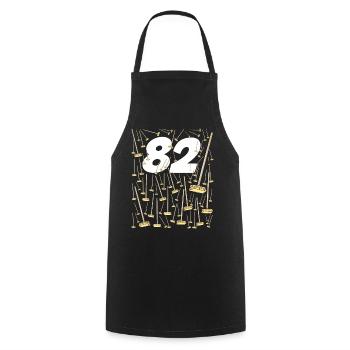 82 Besen Geburtstagsgeschenkidee - Kochschürze - Schwarz - Vorne - AI Model Male 185 dark (185cm)