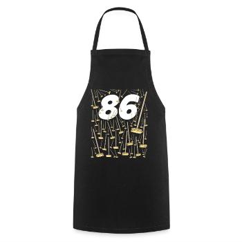 86 Brooms Gift Idea Birthday Quote - Cooking Apron - black - Front - AI Model Male 185 dark (185cm)
